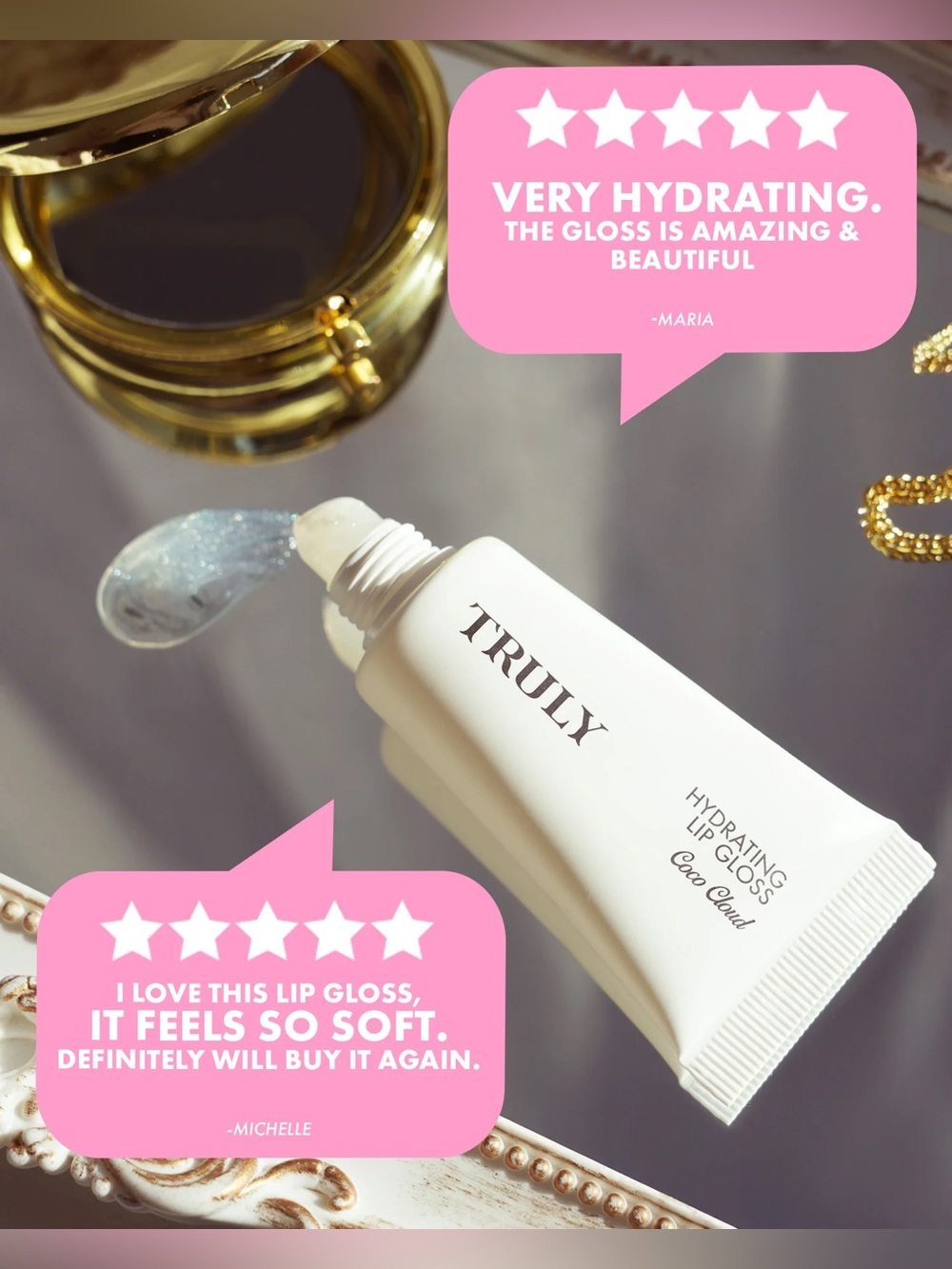 TRULY Hydrating Lip Gloss - Coco Cloud NIB - Picture 5 of 9
